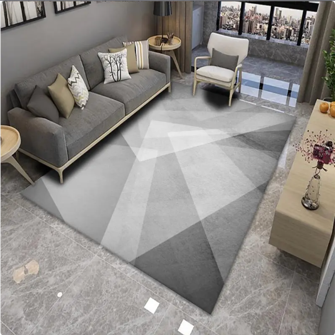 Velvet Area Rug for Living Room